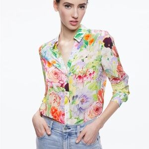 Alice + Olivia Multicolor Floral Shirt